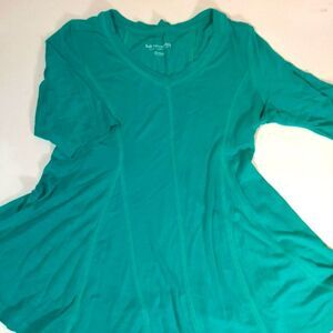 Soft Surroundings  Women's Teal V-Neck Tunic Top Sz XSP Spring Minimalist Casual
